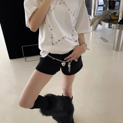 Chain Heart Pendant Waist Belt