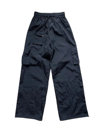 Pocket Cargo Nylon Wide String Banding Pants