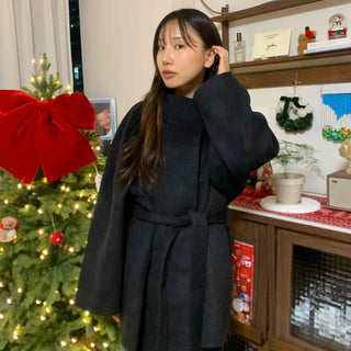 Barebelt Loose Fit Cardigan Handmade Wool Coat