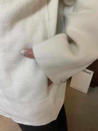Pale Oversized Wide Collar Crop Short Coat