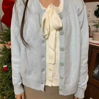 Puff Fur Cuff Ribbed Crop Cardigan