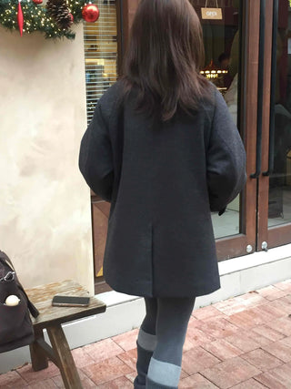 Minimal Short Slit Pocket High-Neck Coat