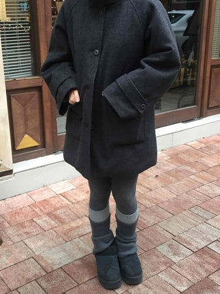Minimal Short Slit Pocket High-Neck Coat