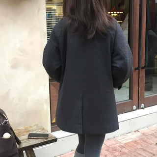 Minimal Short Slit Pocket High-Neck Coat
