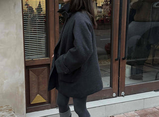 Minimal Short Slit Pocket High-Neck Coat