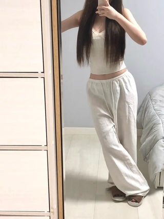 Keru Training Elastic Waist Wide Long Pants
