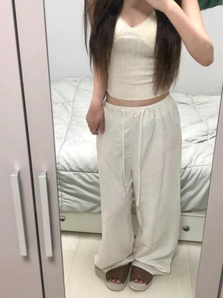 Keru Training Elastic Waist Wide Long Pants