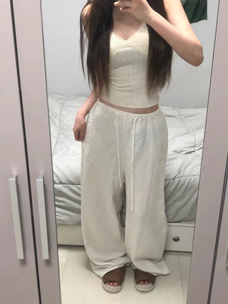 Keru Training Elastic Waist Wide Long Pants