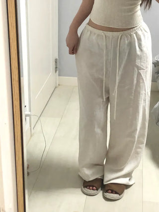 Keru Training Elastic Waist Wide Long Pants