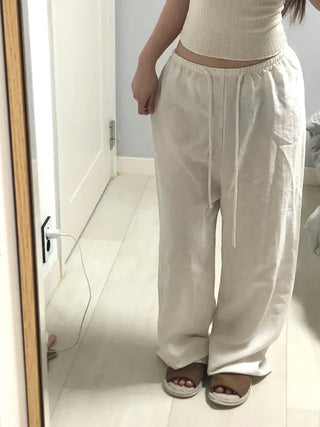 Keru Training Elastic Waist Wide Long Pants