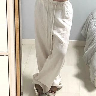Keru Training Elastic Waist Wide Long Pants