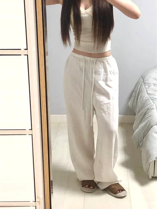Keru Training Elastic Waist Wide Long Pants
