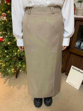 Soft Suede Elastic A-Line Maxi Skirt