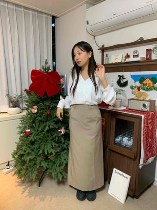 Soft Suede Elastic A-Line Maxi Skirt