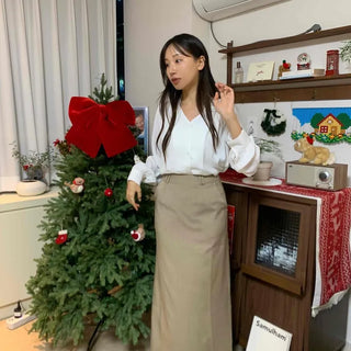 Soft Suede Elastic A-Line Maxi Skirt