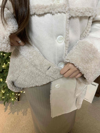 Fleece Collar Belt Set Long Padded Jumper