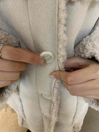 Fleece Collar Belt Set Long Padded Jumper