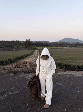 Cozy Fleece Hooded Wide Long Two-Piece Set