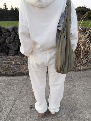 Cozy Fleece Hooded Wide Long Two-Piece Set