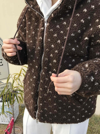Flower Jacquard Boa Half Zip Fleece Jumper