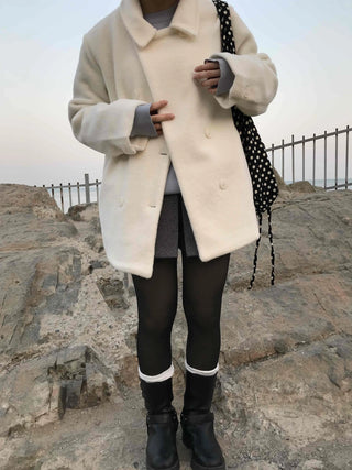 Marine Button Cropped Peacoat