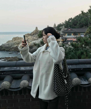 Marine Button Cropped Peacoat