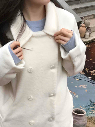 Marine Button Cropped Peacoat