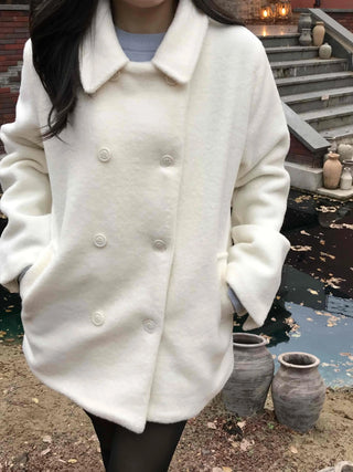 Marine Button Cropped Peacoat