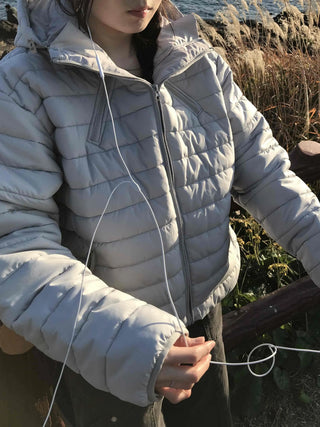 Teddy Fur Collar Warm Line Neck Zip-Up Long Padded Jacket