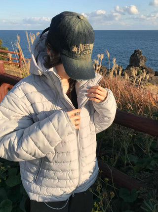 Teddy Fur Collar Warm Line Neck Zip-Up Long Padded Jacket