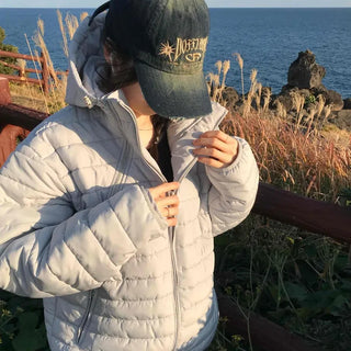Teddy Fur Collar Warm Line Neck Zip-Up Long Padded Jacket