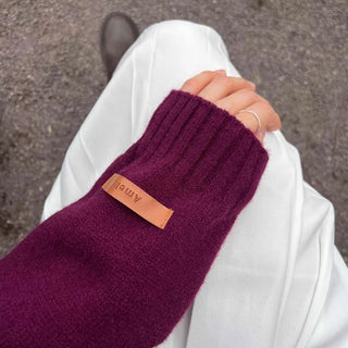 Balloon Sleeve Round Neck Oversized Knit