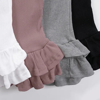 Leppy Frill Tiered Ribbed Sleeveless Top