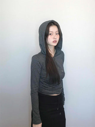 Daily Melange Skinny Fit Crop Hoodie