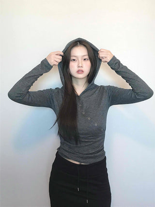 Daily Melange Skinny Fit Crop Hoodie