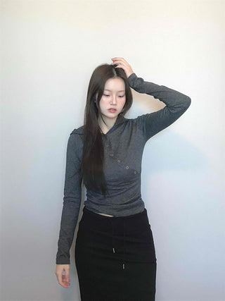 Daily Melange Skinny Fit Crop Hoodie