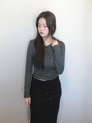 Daily Melange Skinny Fit Crop Hoodie