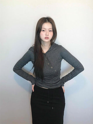 Daily Melange Skinny Fit Crop Hoodie