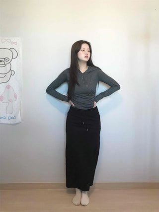 Daily Melange Skinny Fit Crop Hoodie