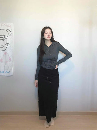 Daily Melange Skinny Fit Crop Hoodie