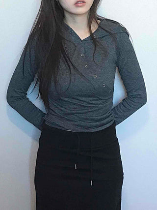 Daily Melange Skinny Fit Crop Hoodie