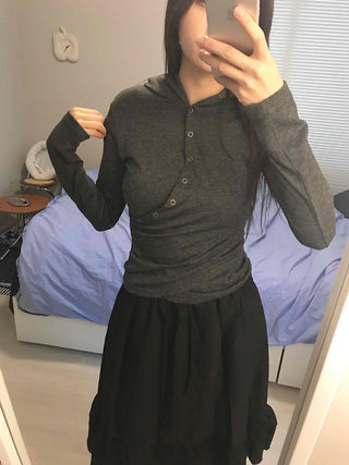 Daily Melange Skinny Fit Crop Hoodie