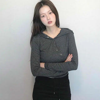 Daily Melange Skinny Fit Crop Hoodie
