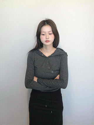 Daily Melange Skinny Fit Crop Hoodie