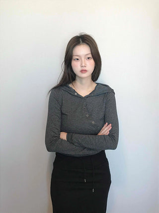 Daily Melange Skinny Fit Crop Hoodie