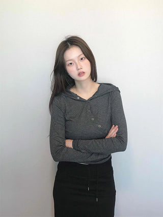 Daily Melange Skinny Fit Crop Hoodie