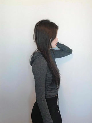 Daily Melange Skinny Fit Crop Hoodie