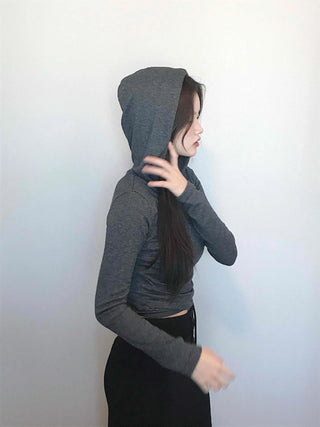 Daily Melange Skinny Fit Crop Hoodie
