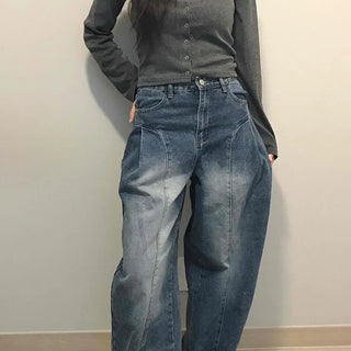 Balloon Fit Gradient Wash Low-Rise Denim Pants