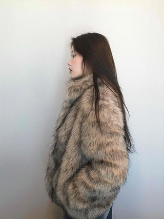Soft raccoon fur jacket
